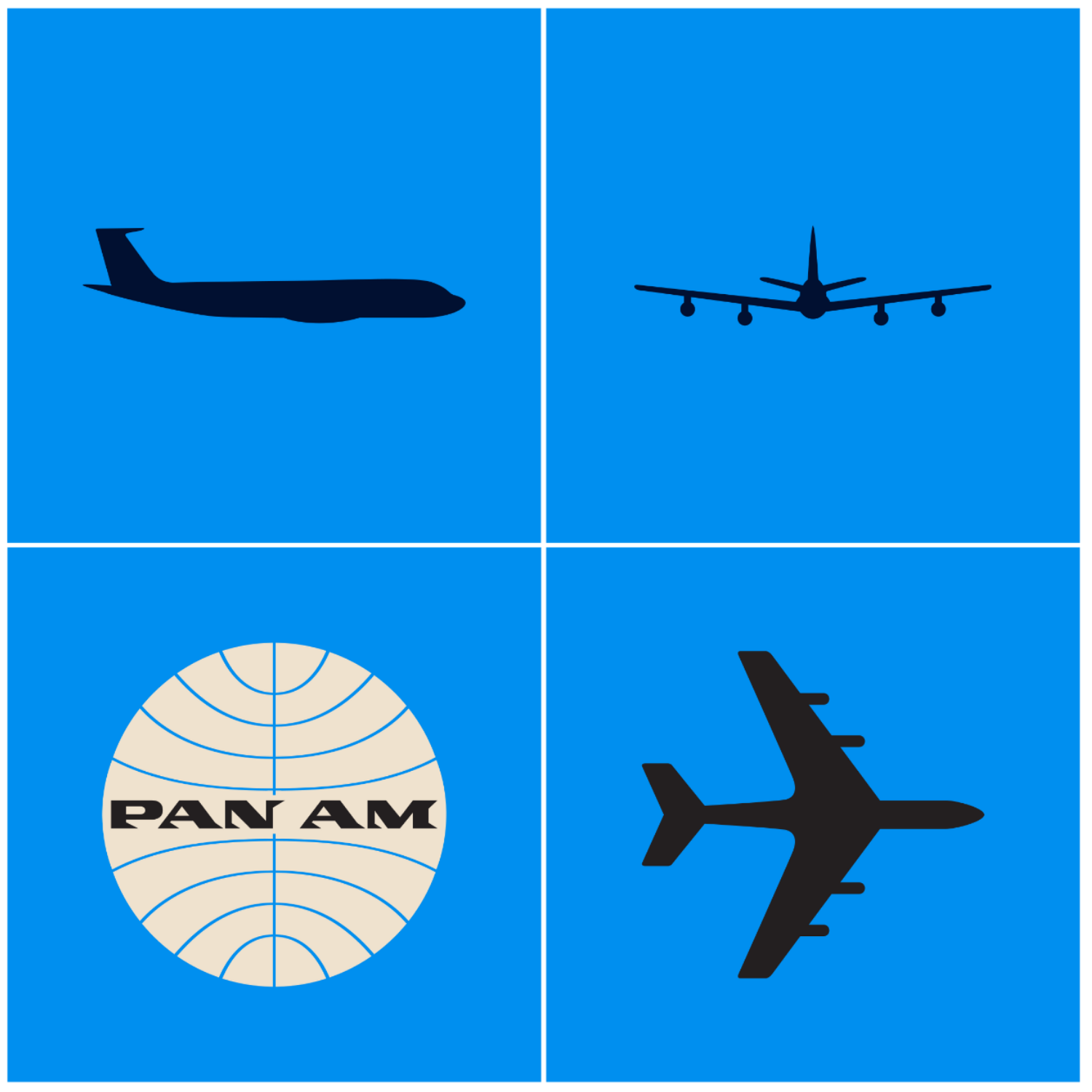 Visuel graphique Pan Am, avions et globe